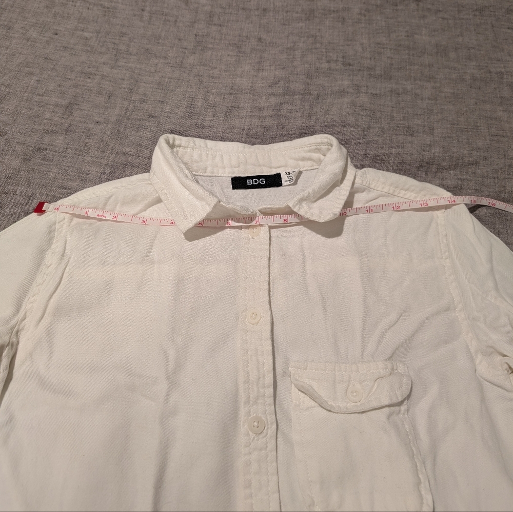 BDG Urban Outfitters Womens Long Sleeve Button Up Shirt White Size XS - Picture 4 of 6